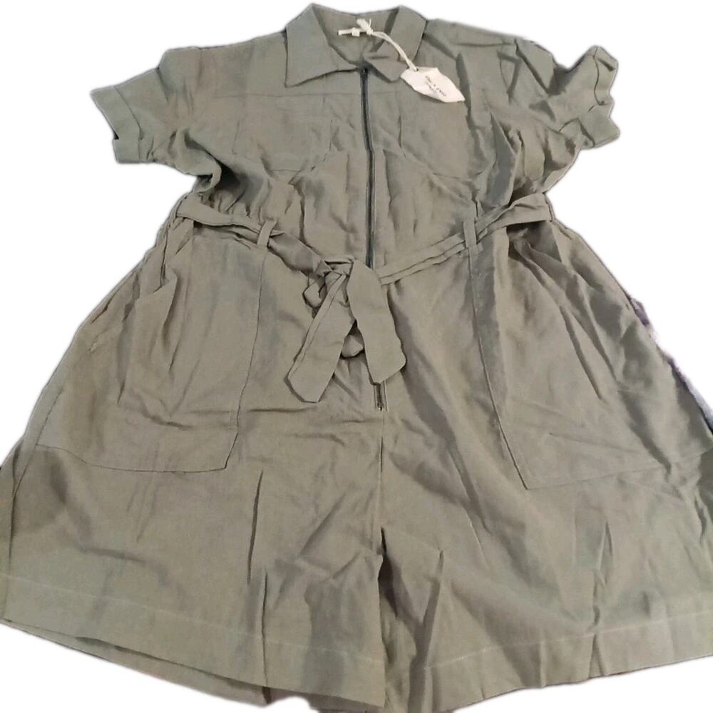 Tea N Rose Green Shorts Romper Sz. XL Beach Vacation Cruise